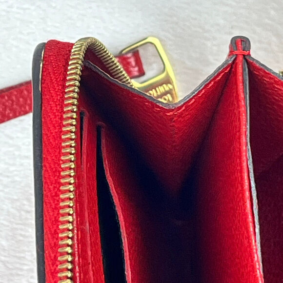 Louis Vuitton Red Empreinte Monogram Leather Zippy Coin Purse Compact Wallet GUC - Picture 16 of 16